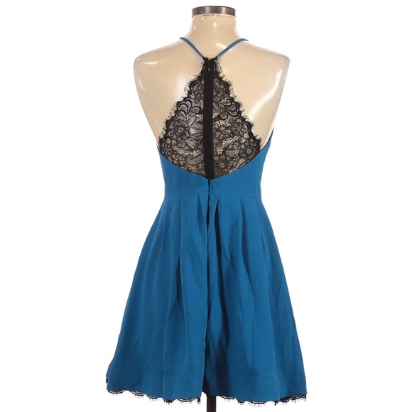 Lovers + Friends Small Cerulean Blue Lace Trimmed Dress - Picture 2 of 9